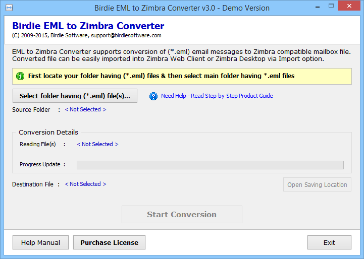 Import Emails to Zimbra - click for full size