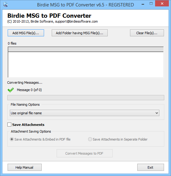 Bulk Import MSG to PDF 6.0.1