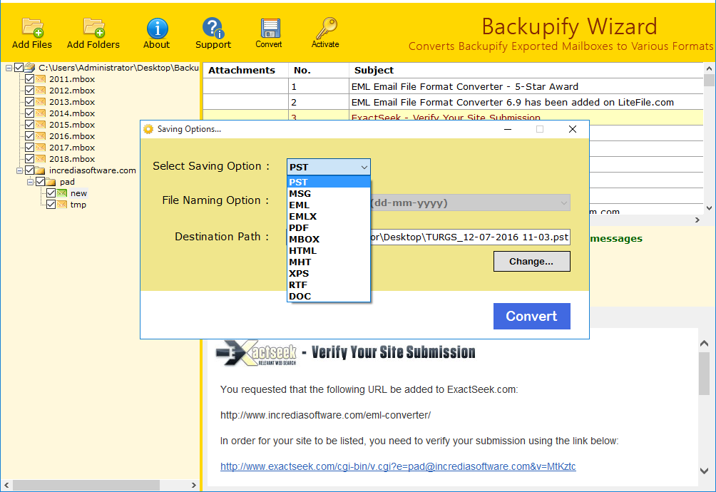 backupify migrator, migrate google backup to outlook