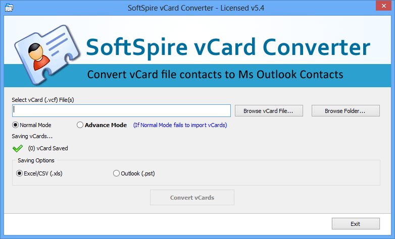 Convert from vCard to MS Excel